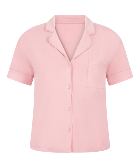 Essential kortermet jakke i jerseystoff, Rosa