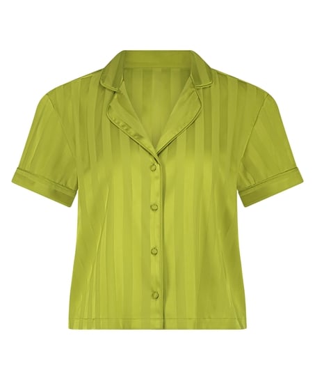 Kortermet jakke i sateng, Gr&oslash;nn