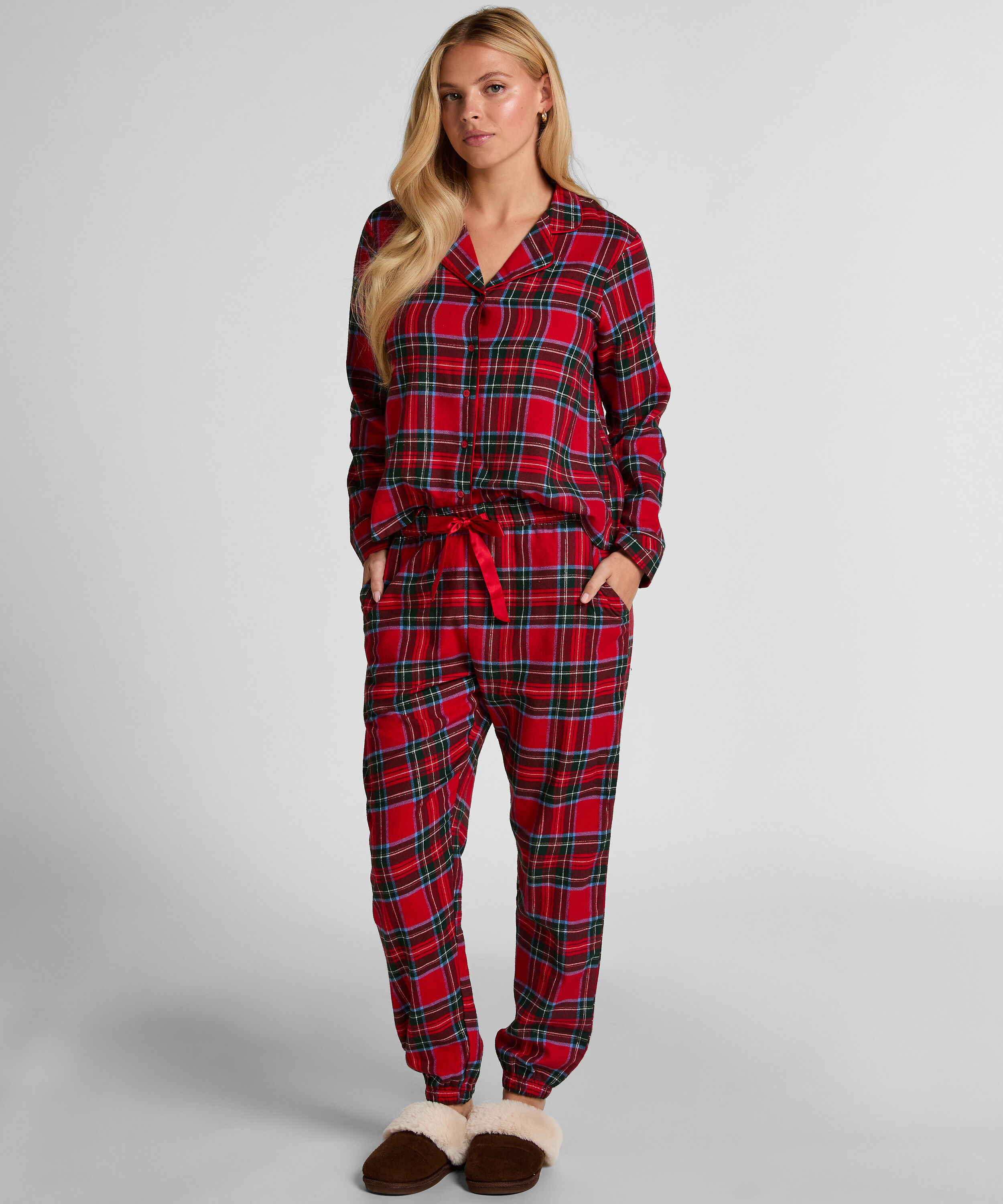 Flannel pysjamasbukse, Rød
