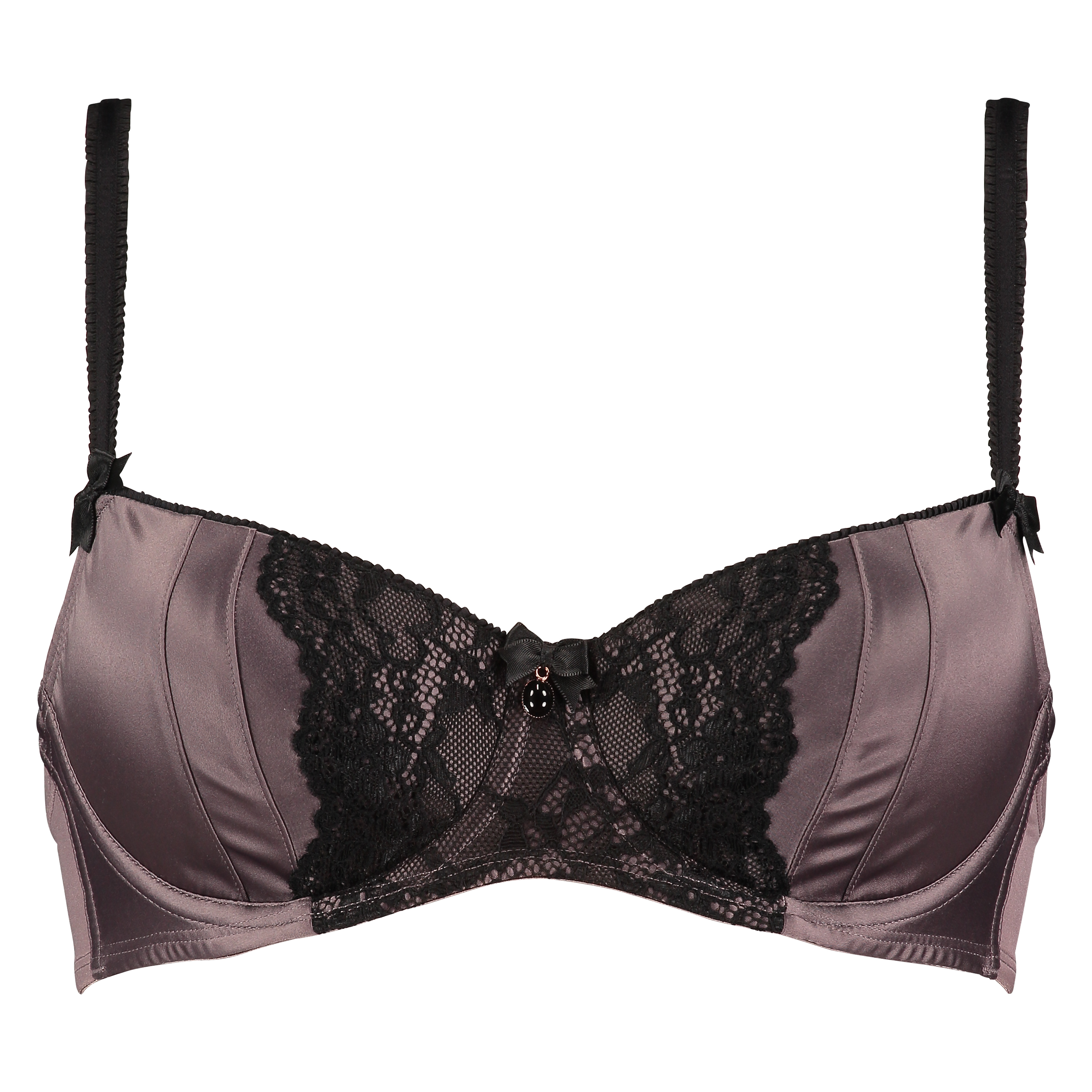 Padded underwired bra Loulou, Brun, main
