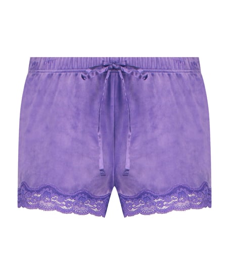 Velvet lace shorts, Lilla