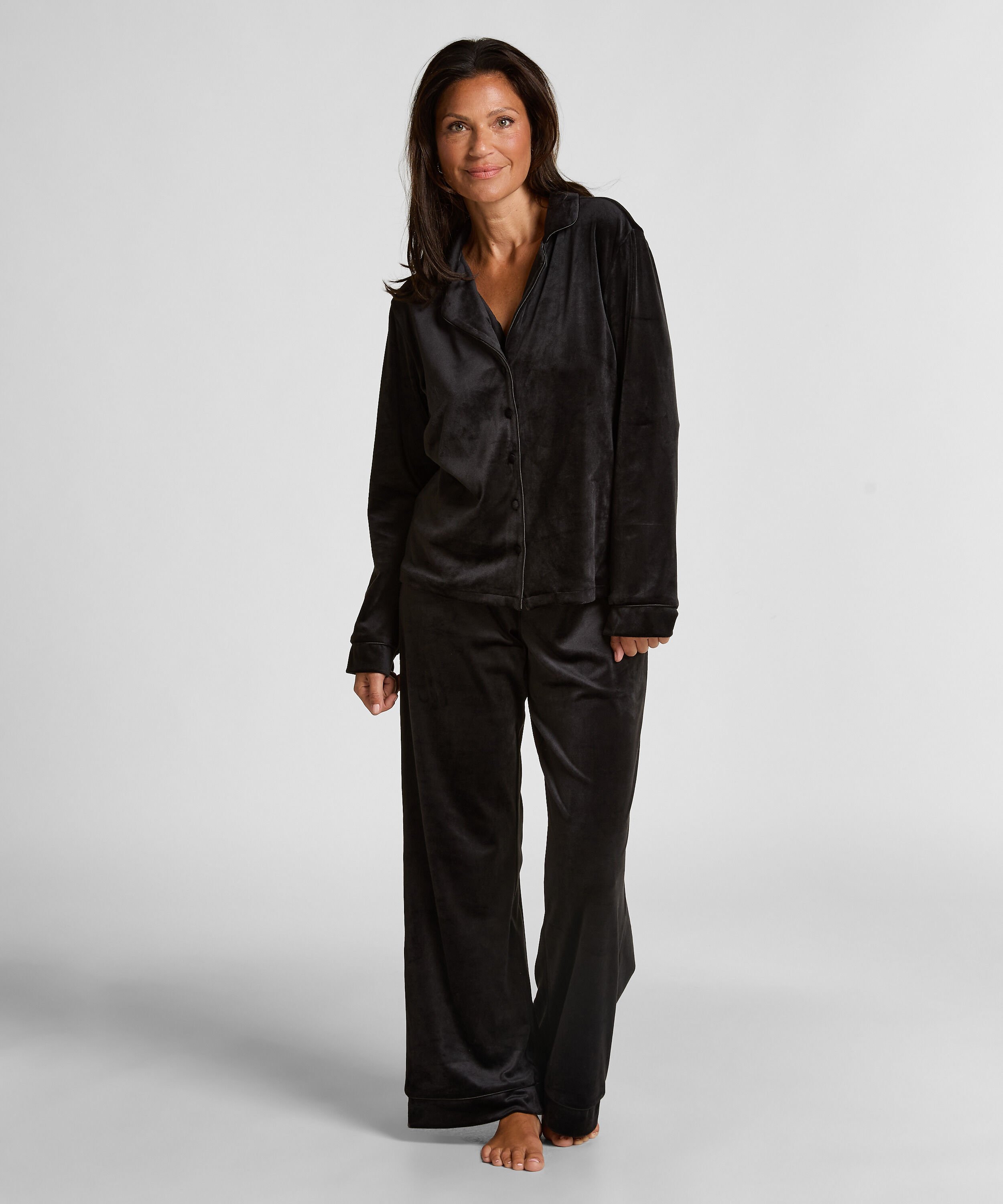 Langermet jakke i vellor, Svart