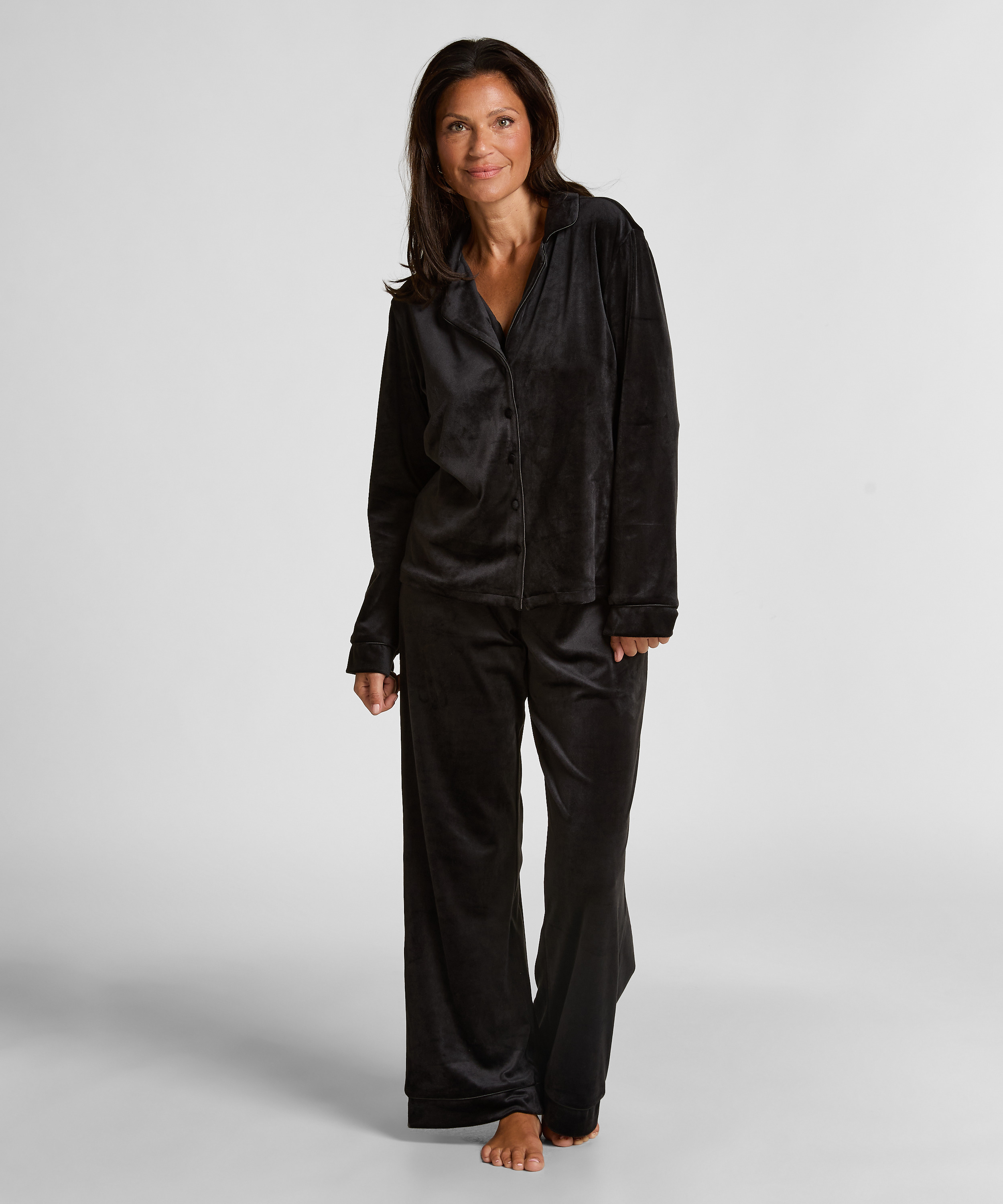 Langermet jakke i vellor, Svart, main