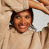 Fleece Snuggle hettegenser, Beige