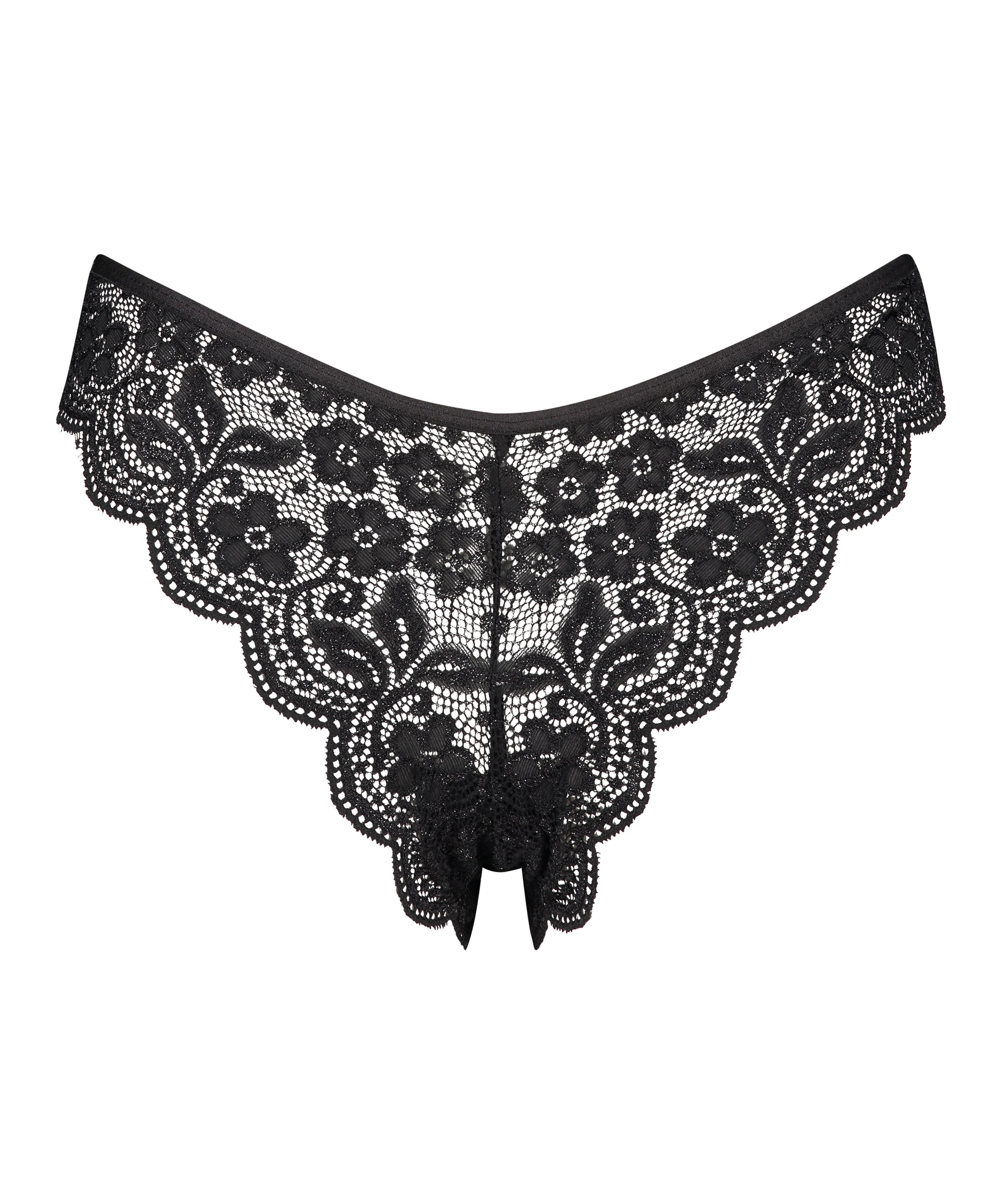 Slip brésilien jambe haute, Svart, main