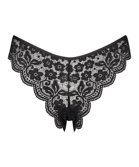 Slip brésilien jambe haute, Svart