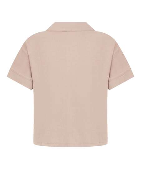 Essential kortermet jakke i jerseystoff, Beige