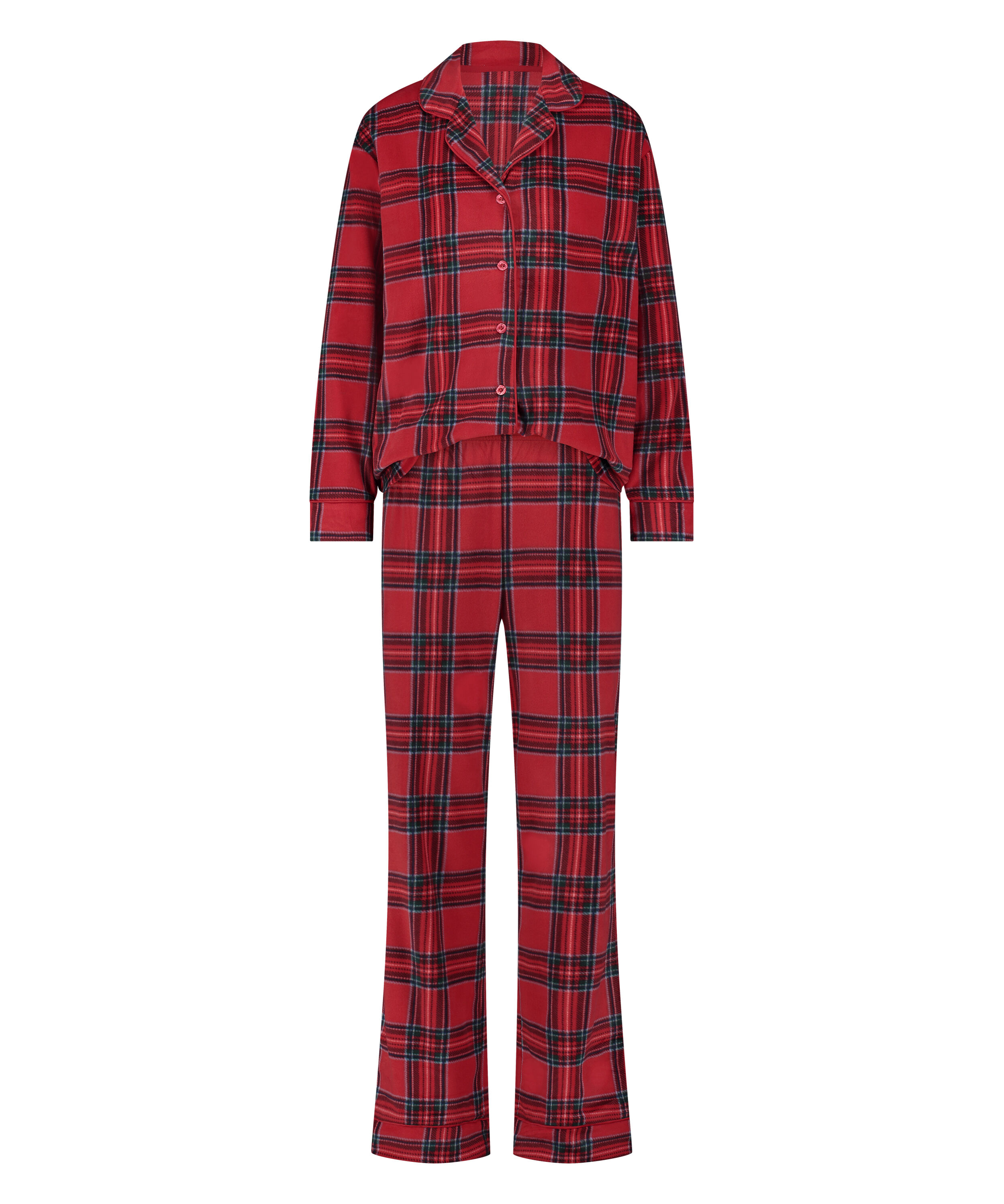 Pysjamassett Fleece, Rød