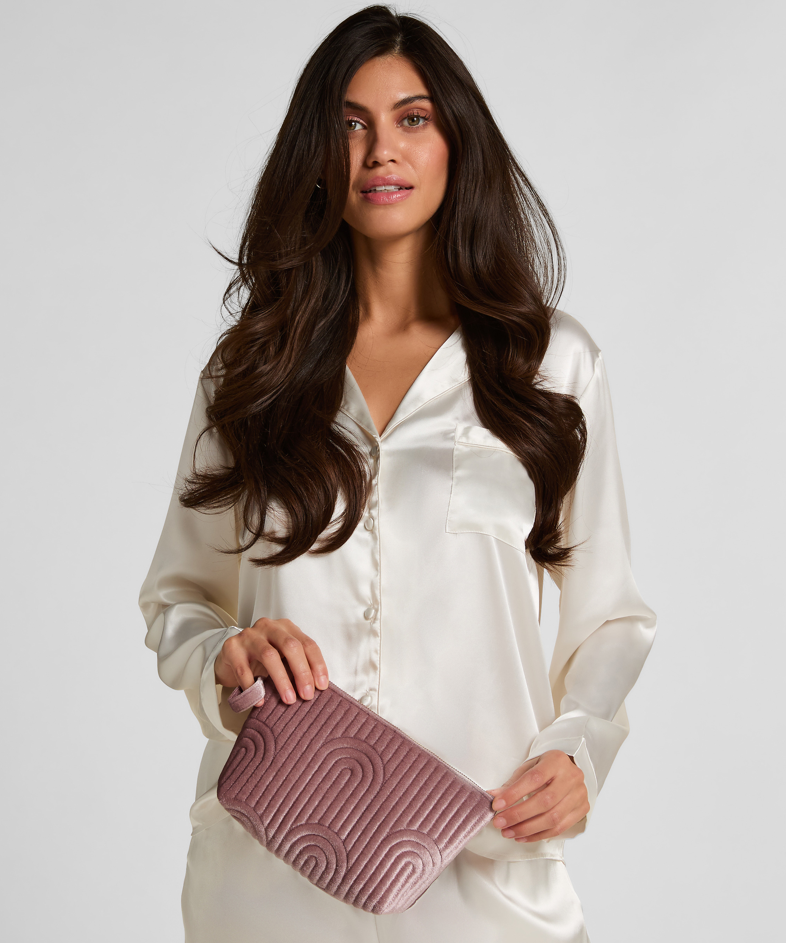 Liten sminkepung i velur, Lilla, main