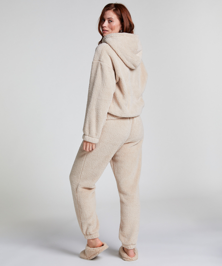 Fleece Snuggle joggebukse, Beige