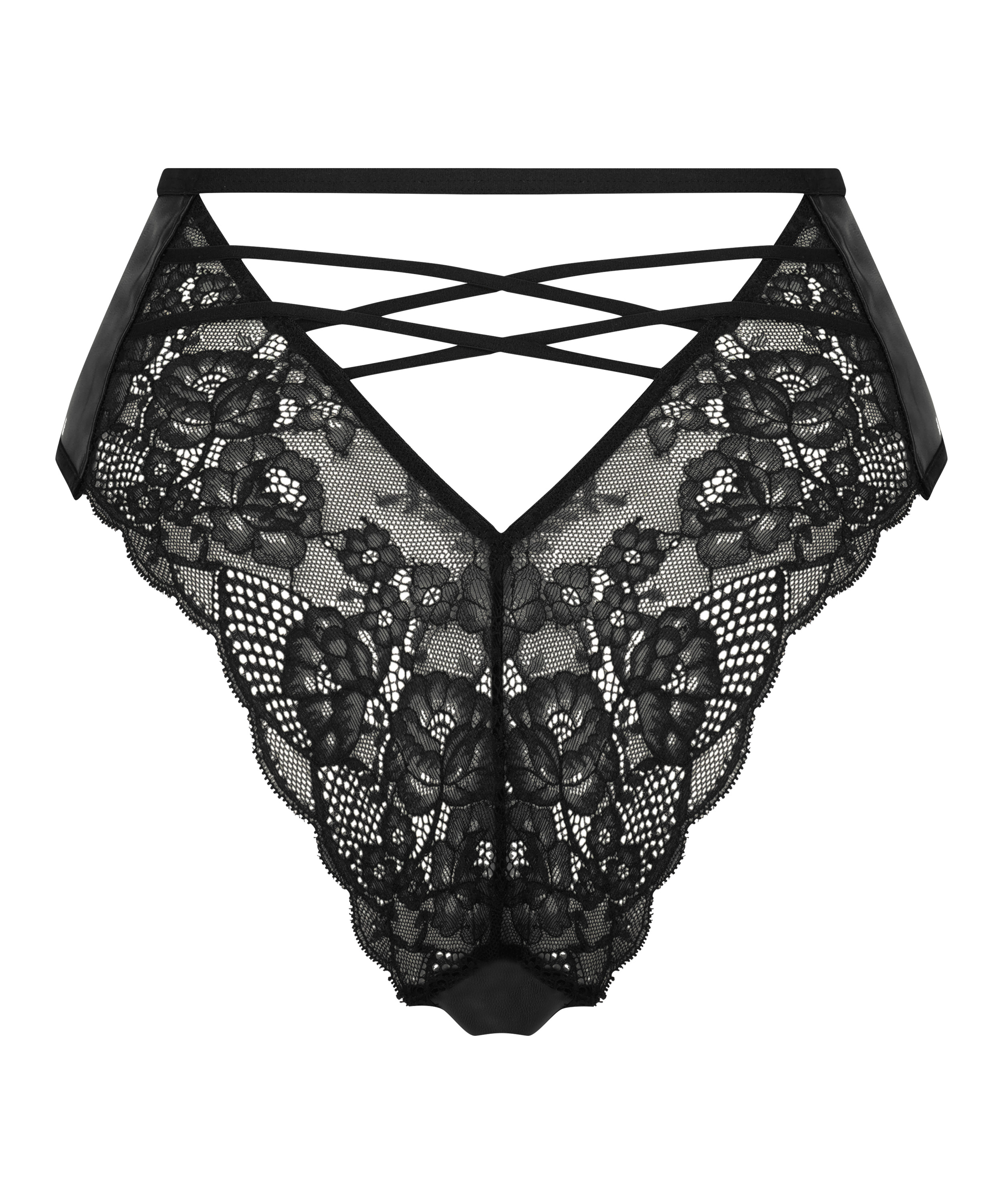 Høy brasiliansk truse med fransk åpning Melissa, Svart, main