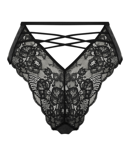 Høy brasiliansk truse med fransk åpning Melissa, Svart