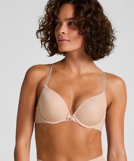 Vattert bh med b&oslash;yle Plunge, Beige