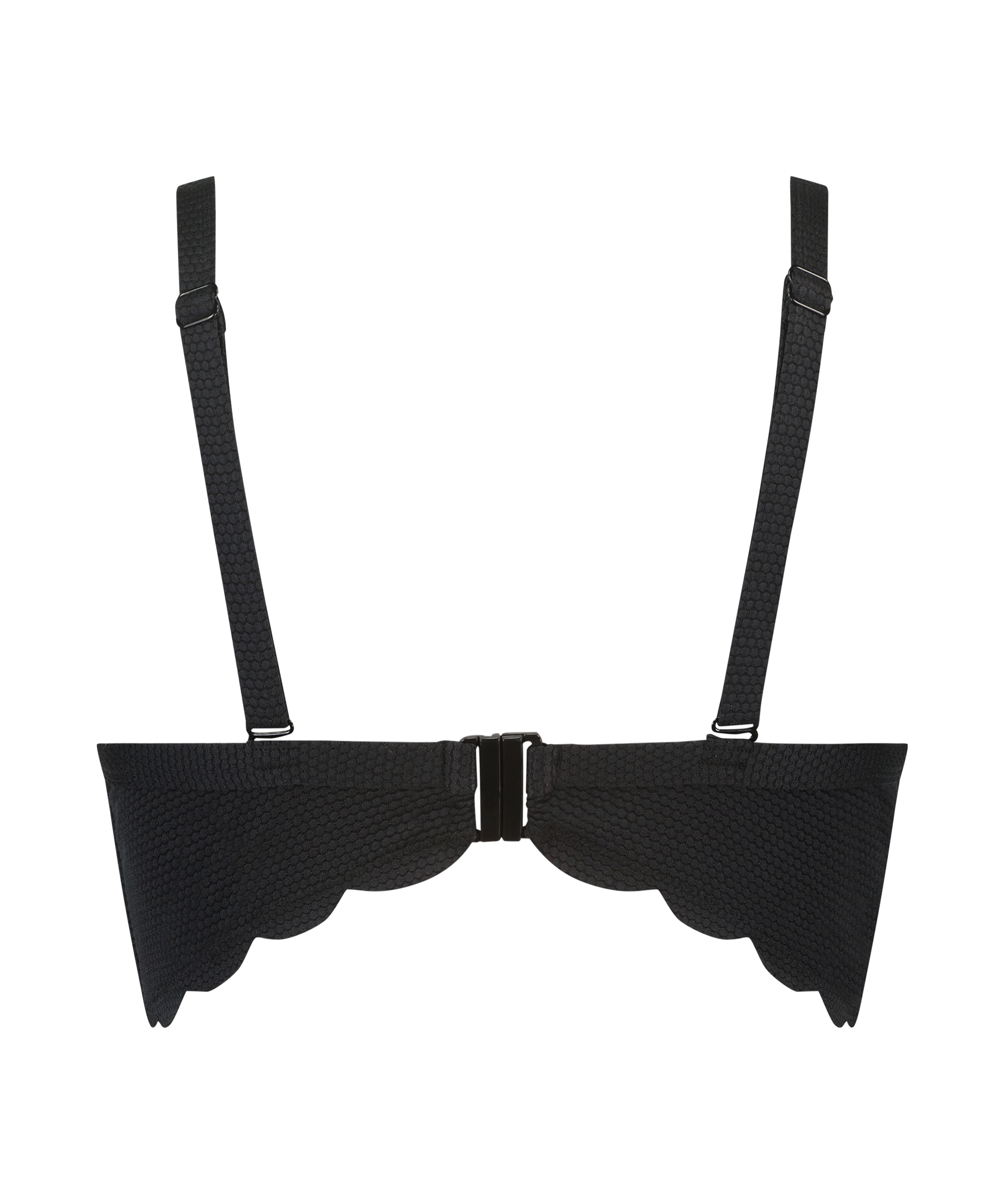 Scallop Polstret bikinitopp med underspiler, Svart, main