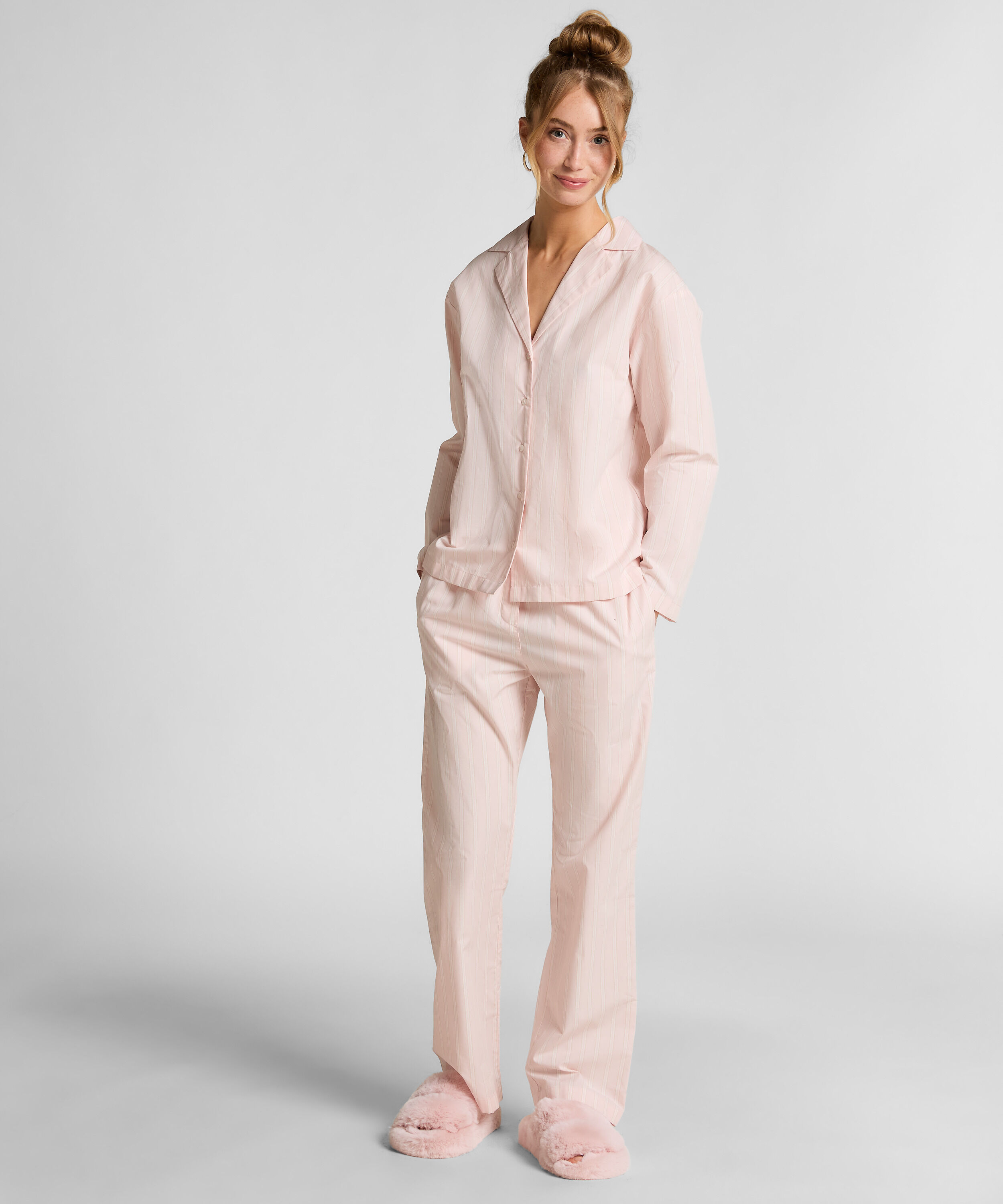 Pyjamabukserr bomull Poplin, Rosa