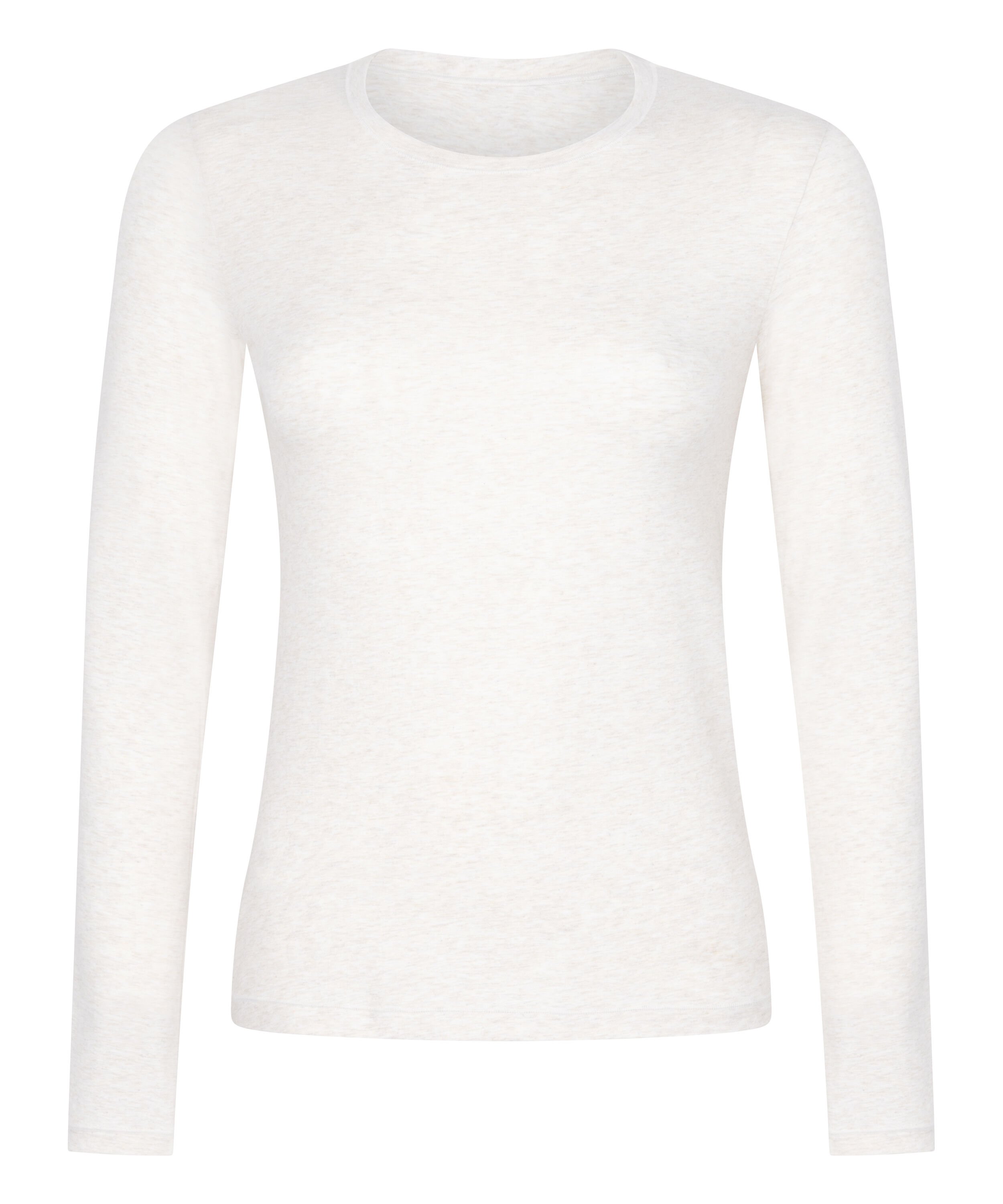 Langermet topp i myk bomull, Beige