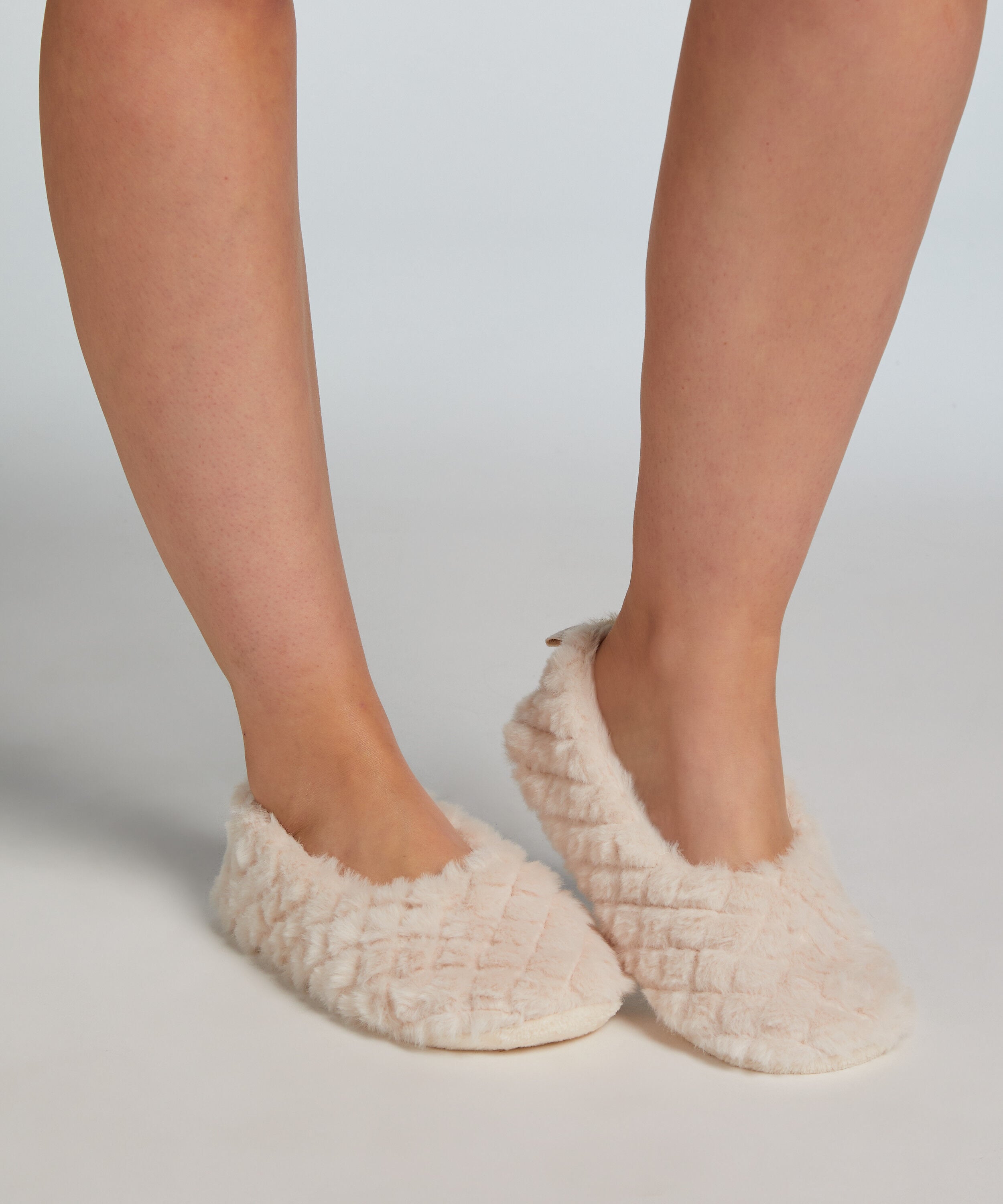 Ballerina fluffy tøfler, Beige