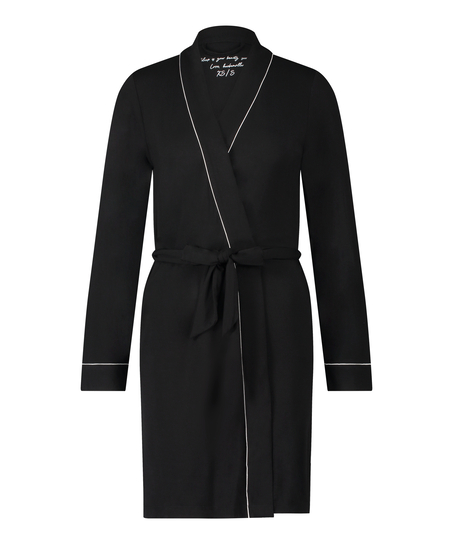 Short Jersey Robe Essentials, Svart