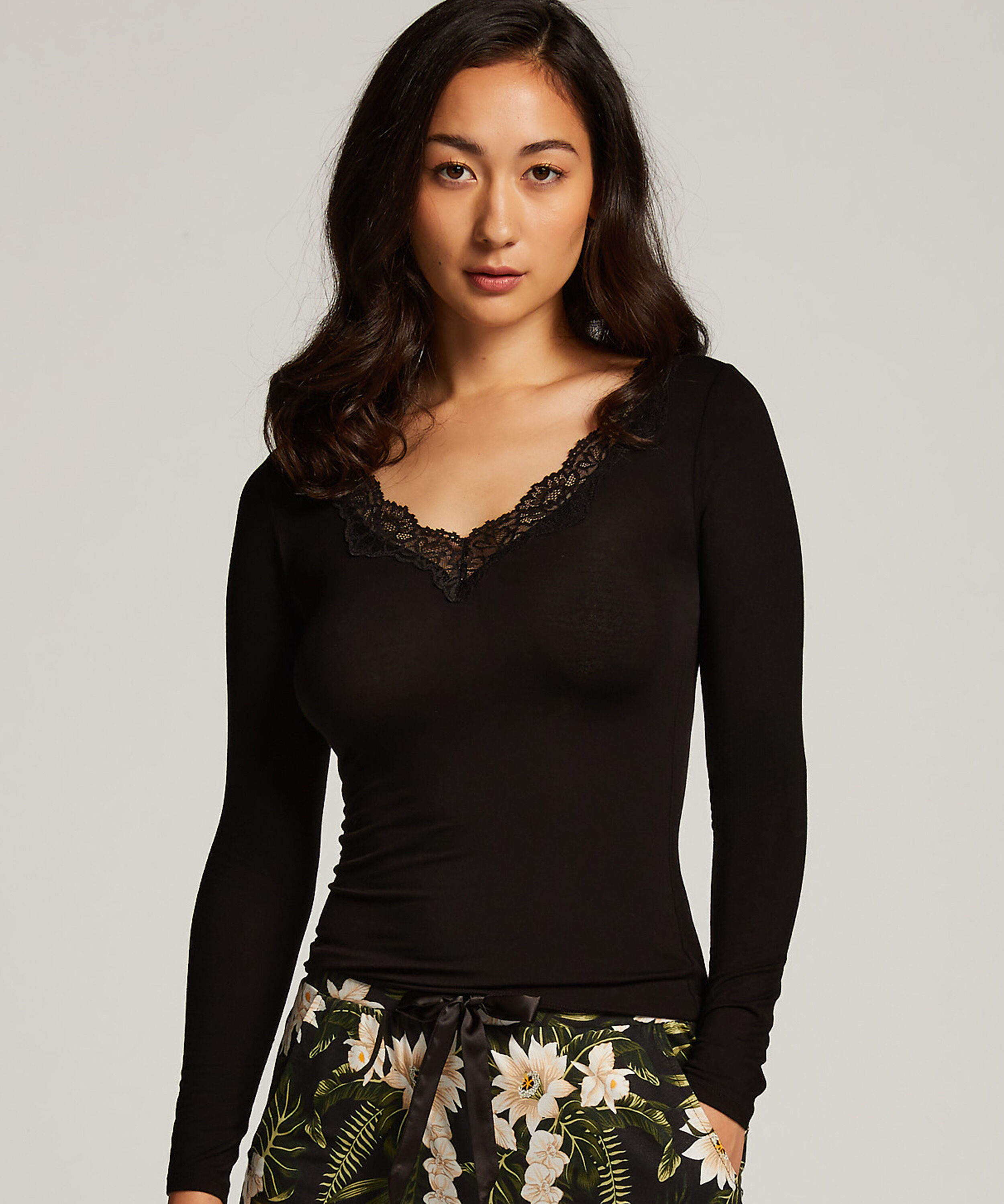 Pysjamatopp Jersey, Svart