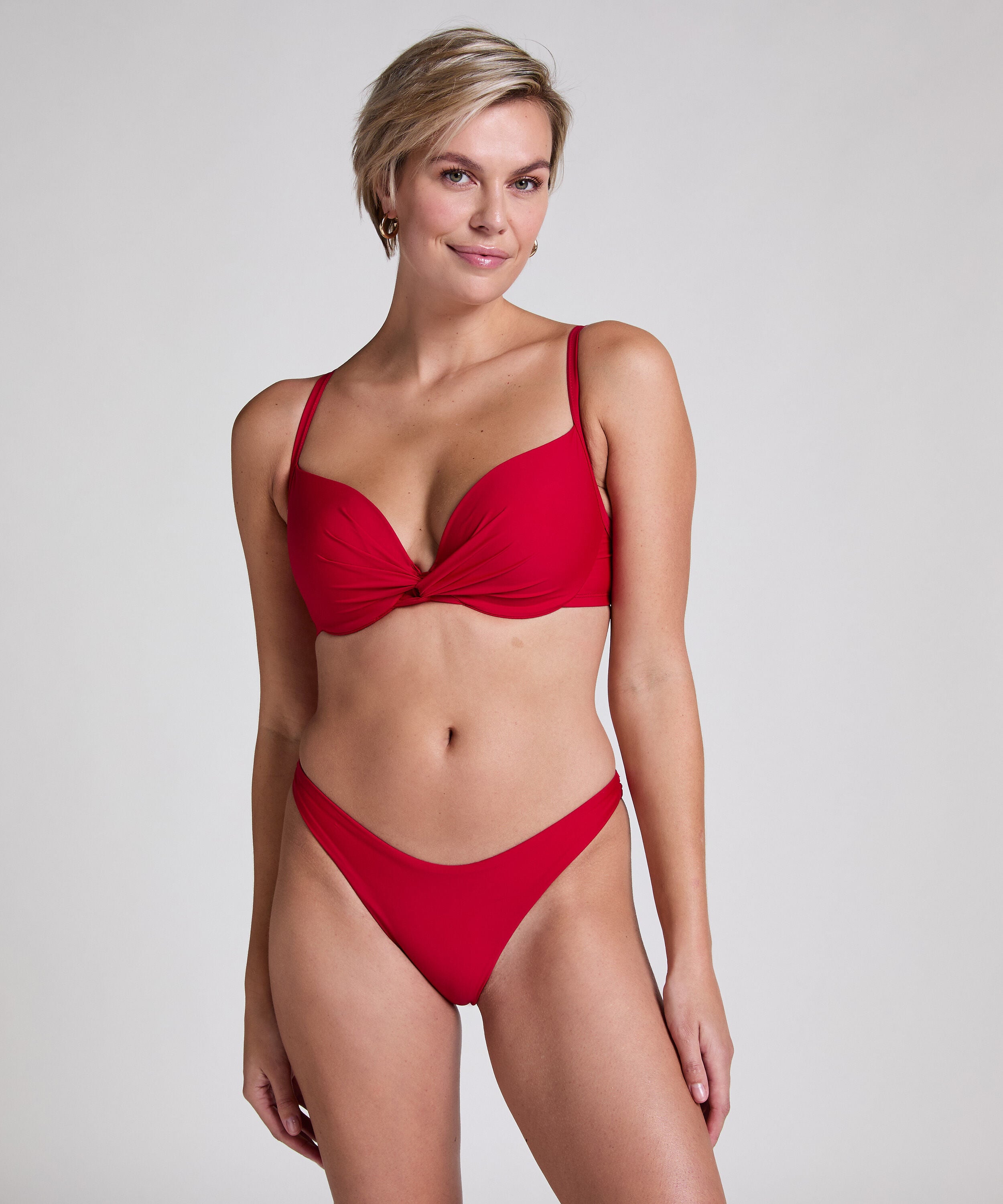 Høykuttet Bikini Underdel Luna, Rød
