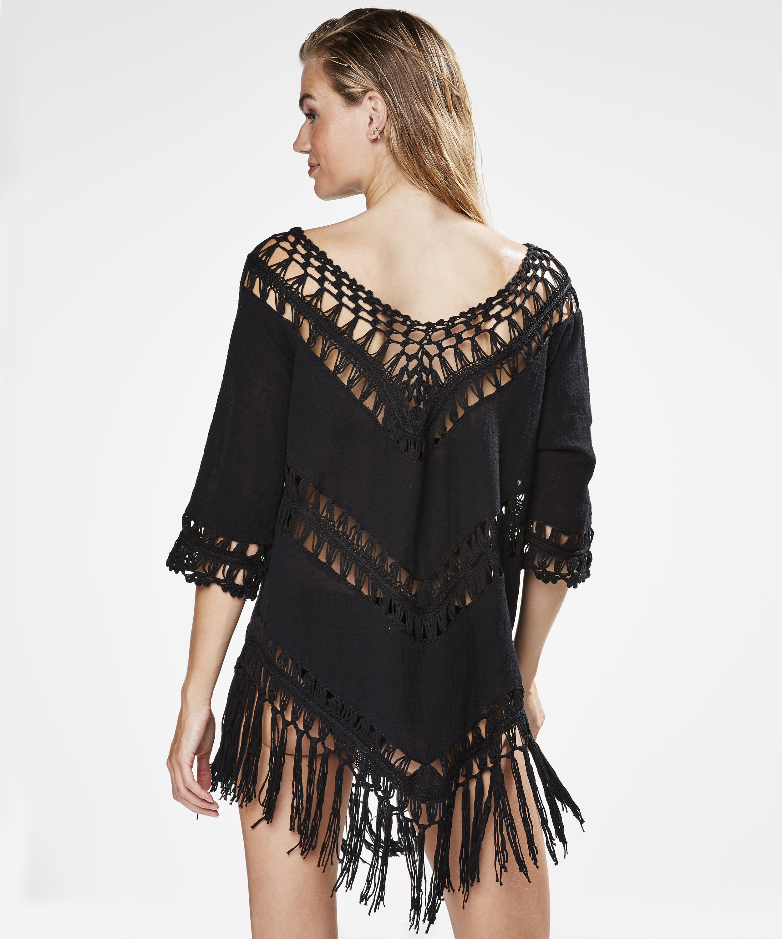 Fringe Tunic, Svart, main