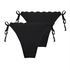 2-pakning Cheeky Tanga Bikini Underdel Scallop, Svart