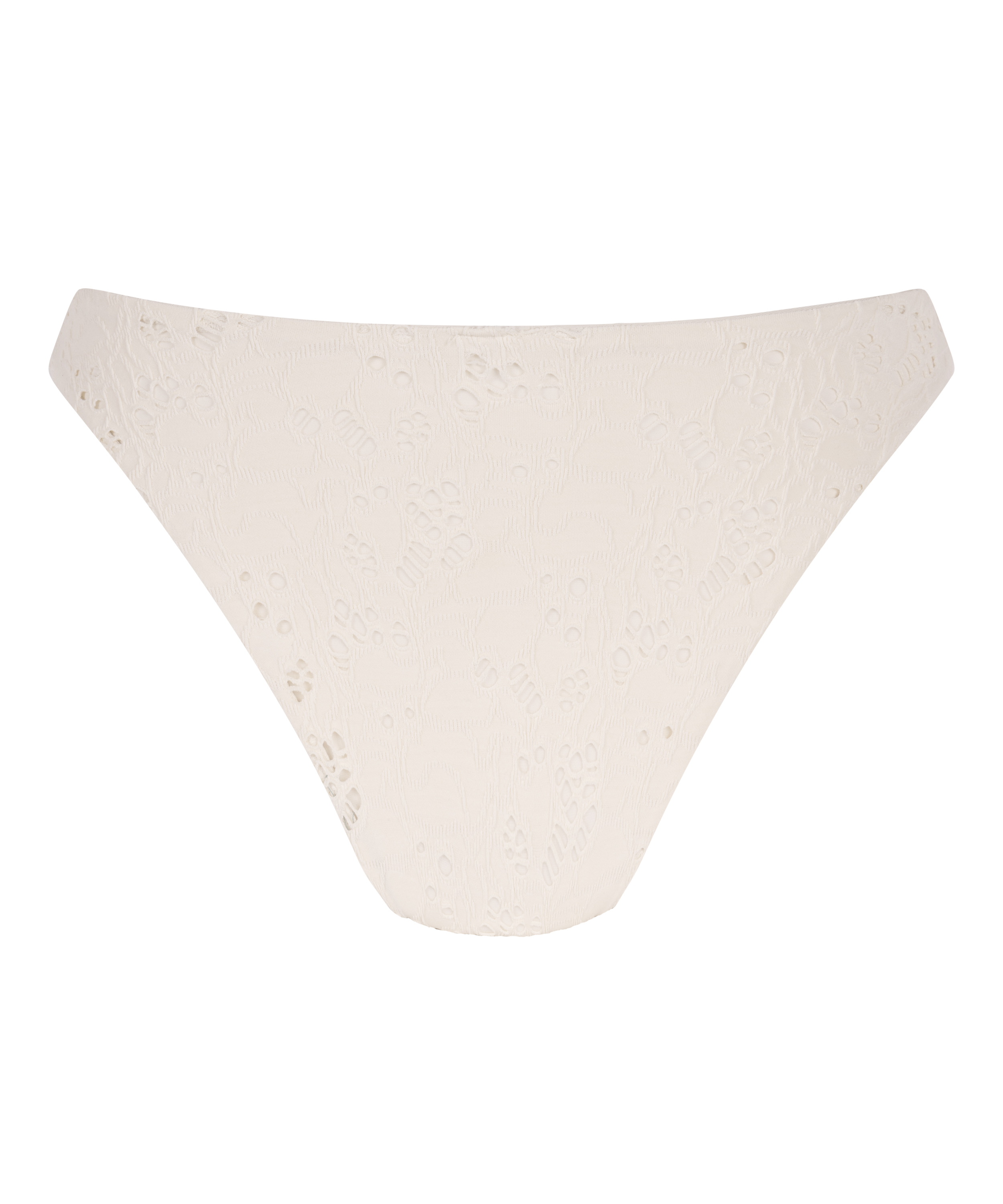 Heklet bikinitruse med h&oslash;yt ben, Hvit, main