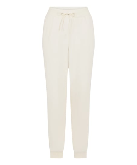 Jogger sporty fleece, Hvit