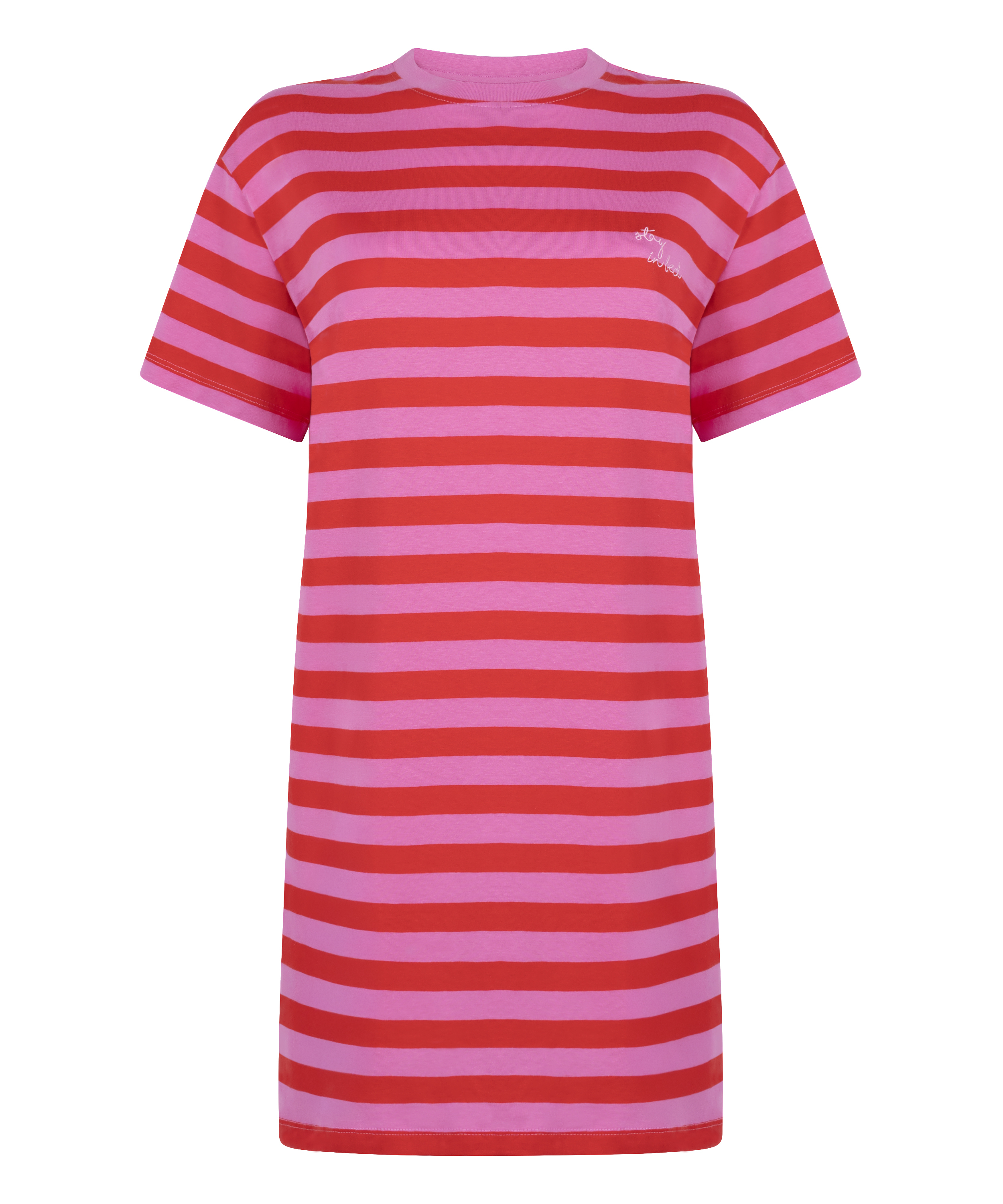 Nattskjorte med rund hals, Rosa, main