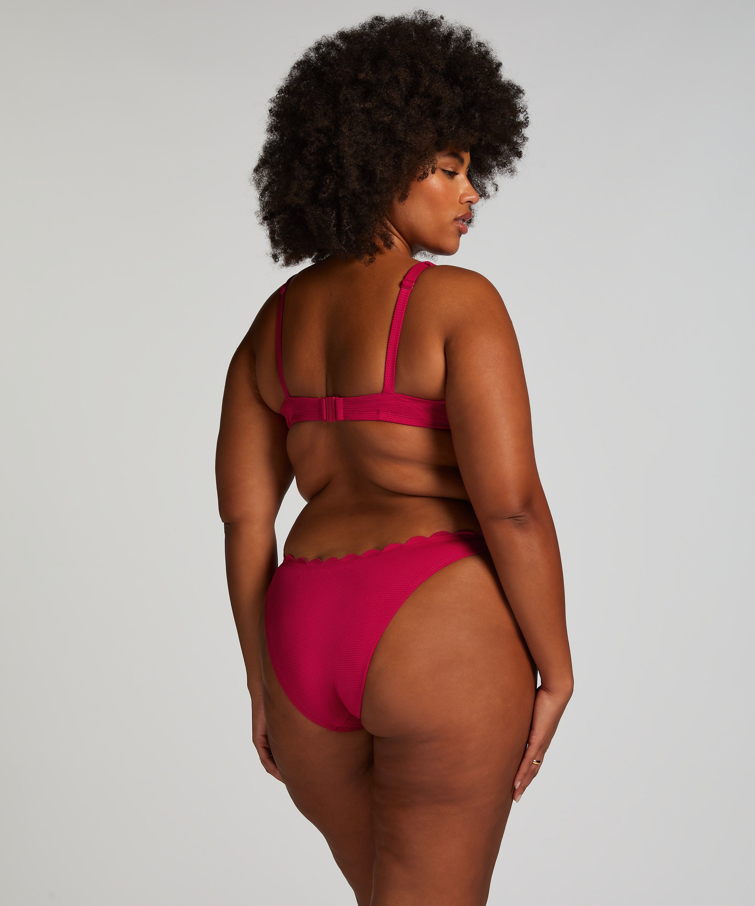 Høykuttet Bikini Underdel Scallop, Rosa, main