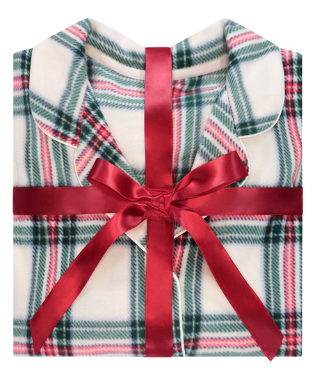 Pysjamassett Fleece, Hvit