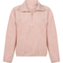 Topp med halv glidel&aring;s og sporty fleece, Rosa