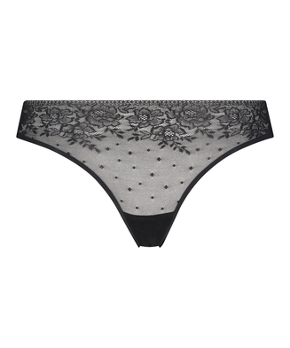 Allover Lace invisible g-streng, Svart