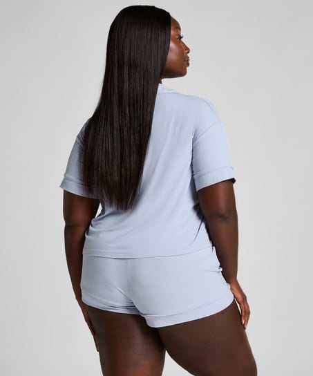 Essential kortermet jakke i jerseystoff, Blå