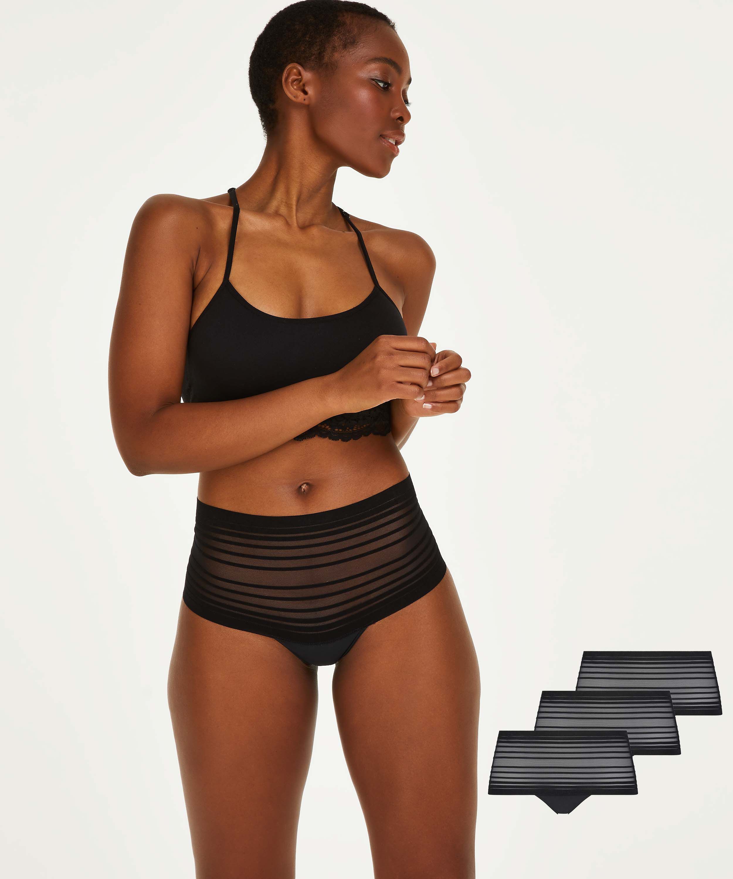 3-pack Invisible HW boxerstring, Svart