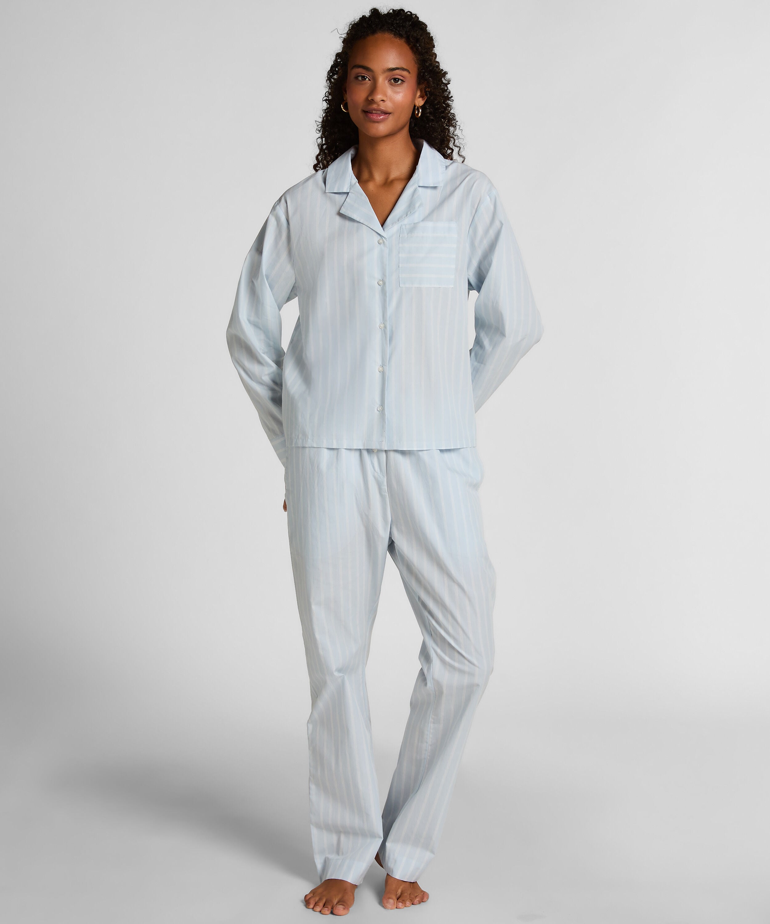Pant Woven Cotton Stripe, Blå Pant Woven Cotton Stripe, Blå