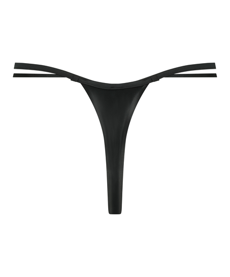 Domenica High Leg-thong, Svart