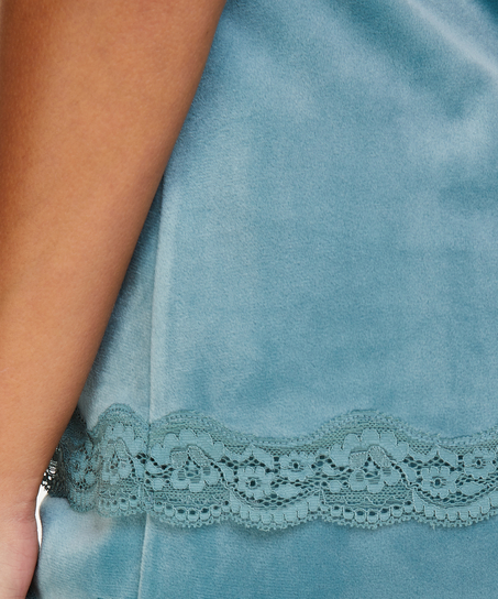 Cami-topp Velours Lace, Gr&oslash;nn