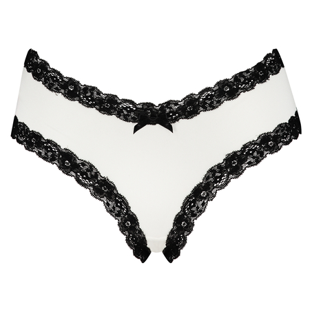 V-formet brasiliansk i mikrofiber, Hvit