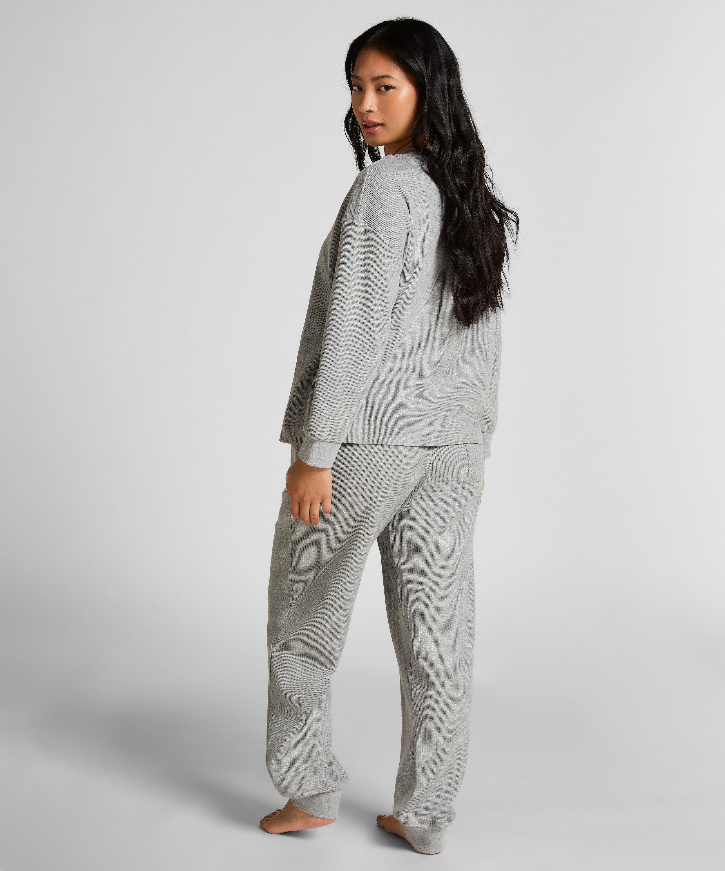 Topp Waffle Henley, Grå, main