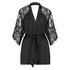 Satin Lace Flared Kimono, Svart
