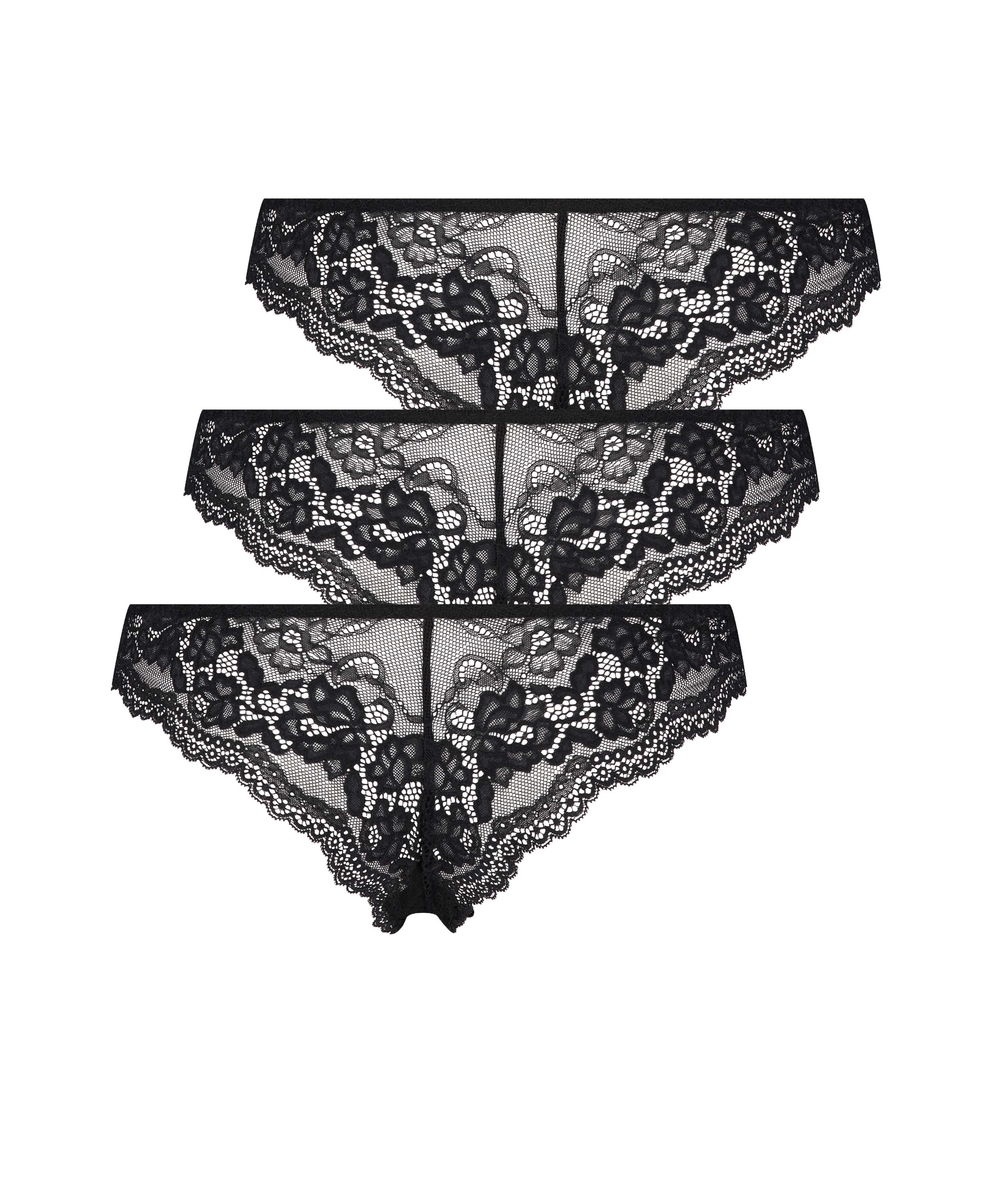 3-pakning brasiliansk truse Chelsea, Svart, main