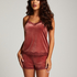 Cami-topp Velours Lace, Rosa