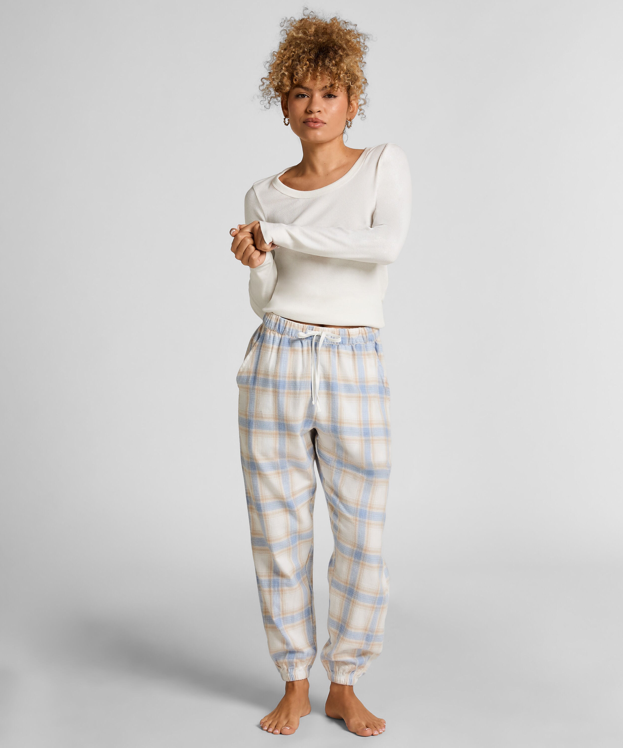Flannel pysjamasbukse, Blå