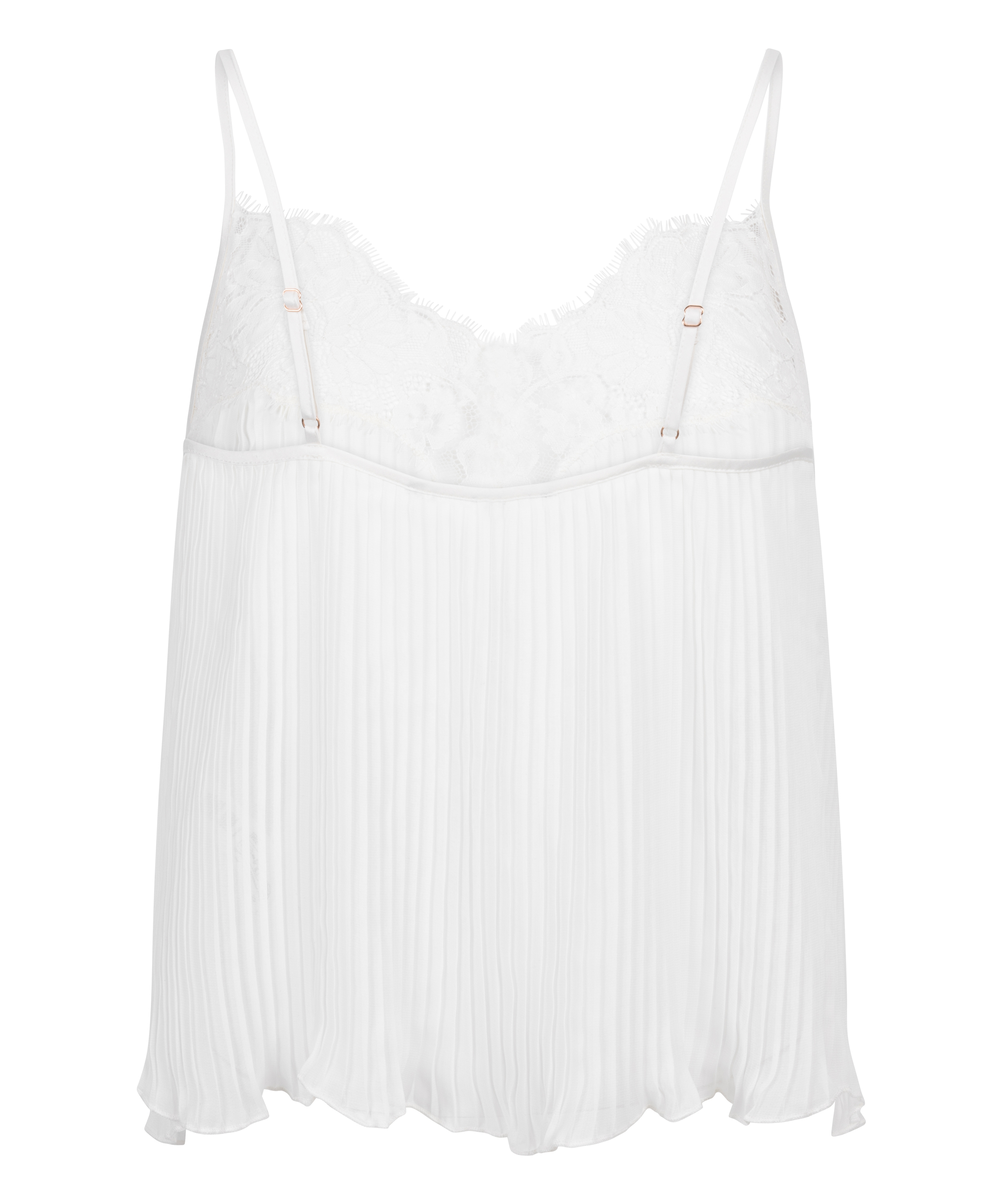 Plisse blonder Cami, Hvit, main