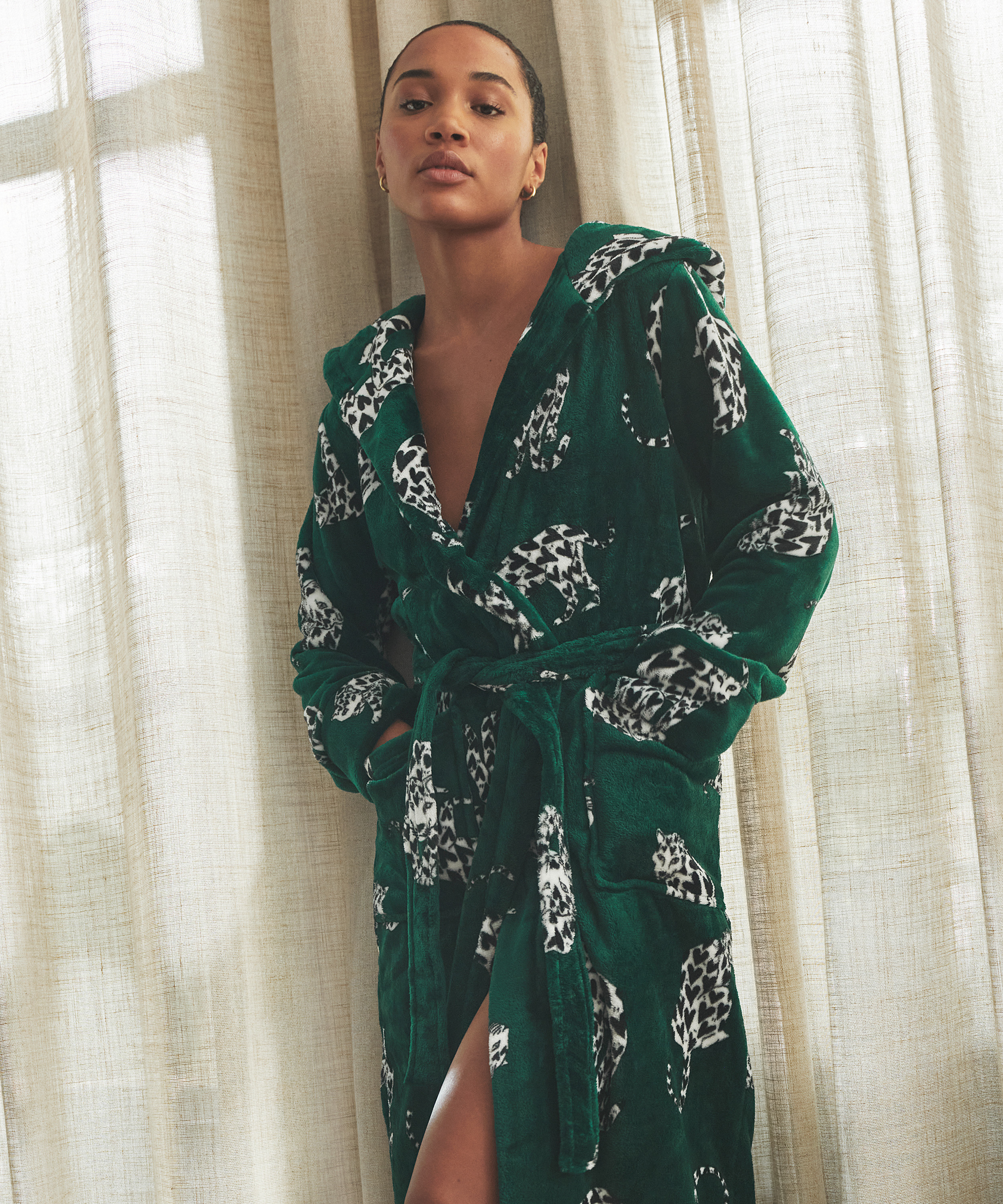 Badekåpe Fleece, Grønn, main