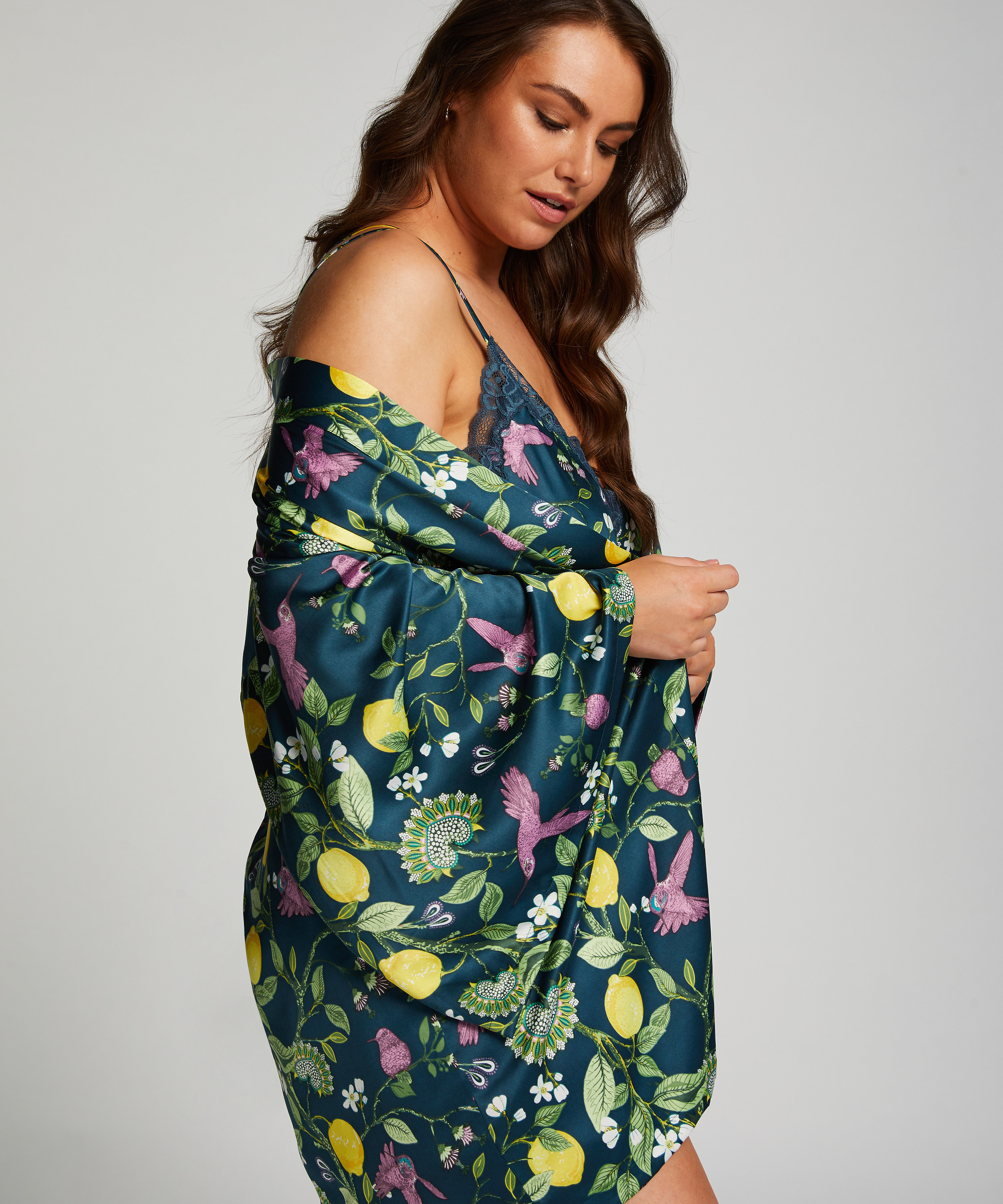 Kimono Satin, Blå, main