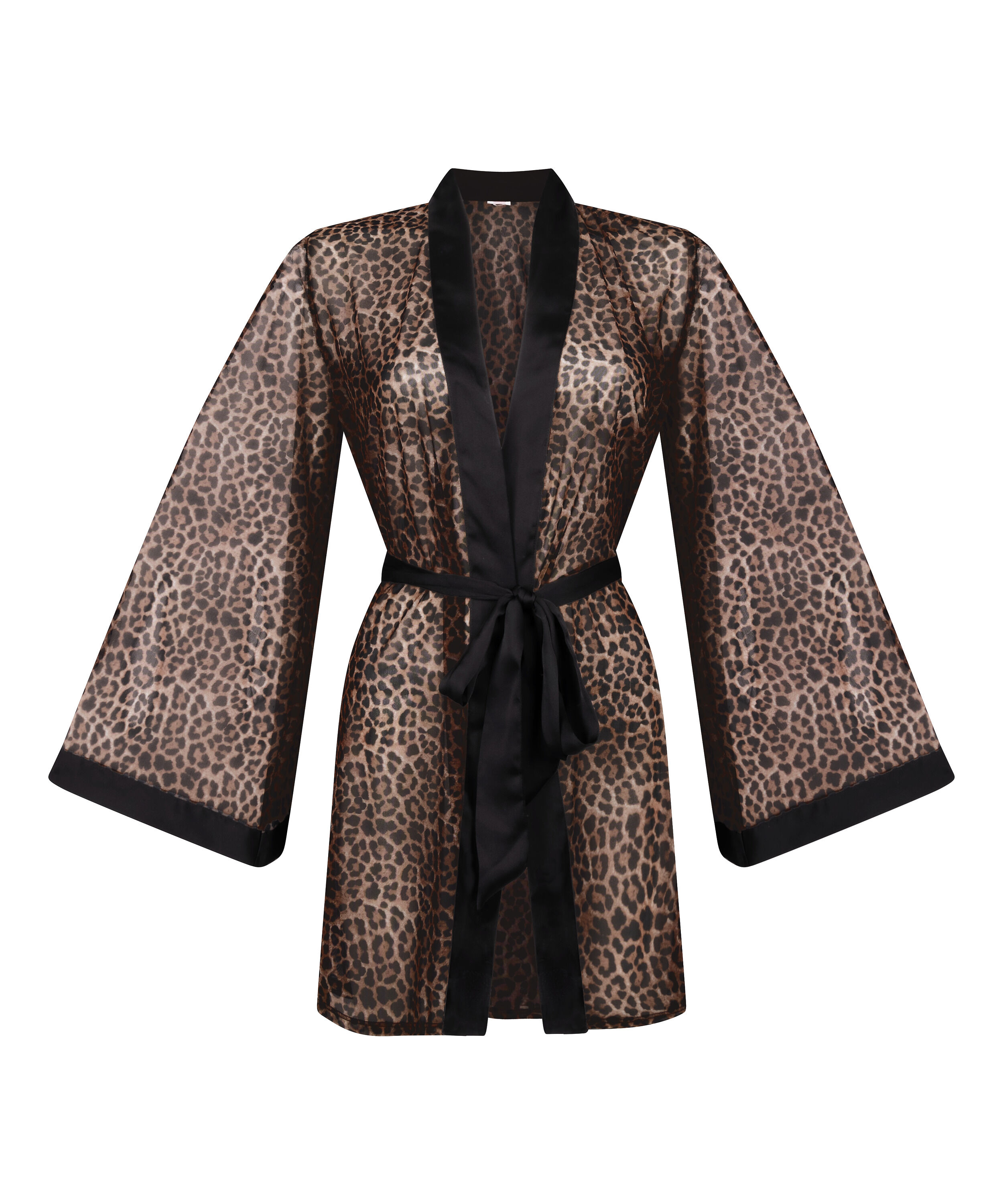 Kimono i leopardnett, Svart