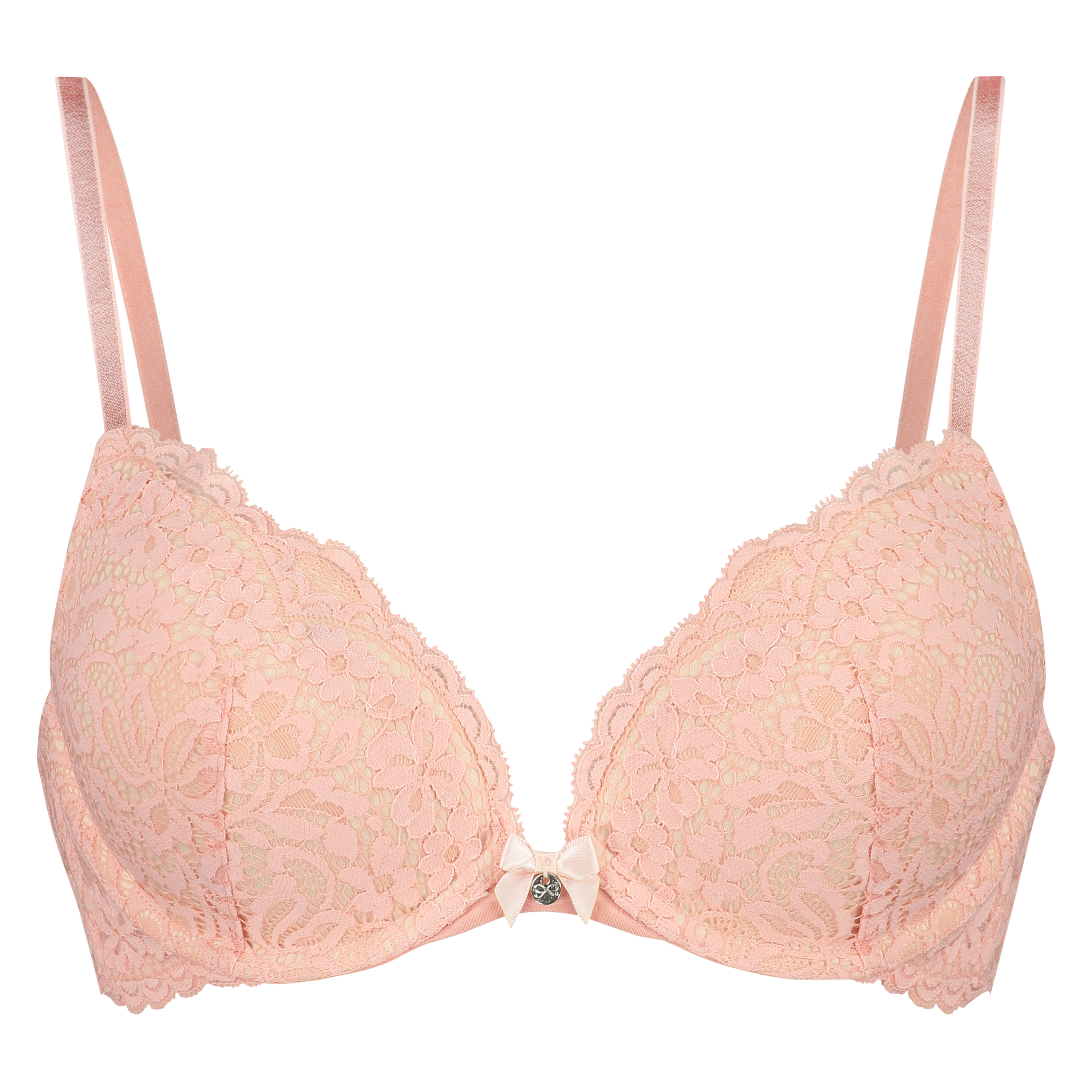 Rose polstret pushup-BH med spiler, Rosa, main