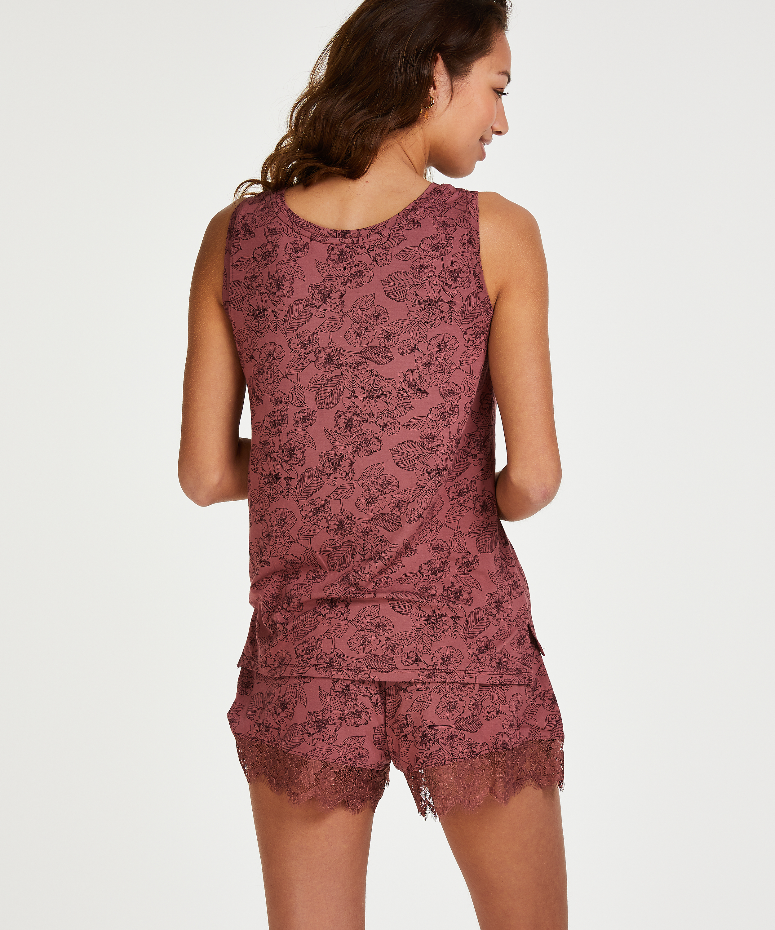 Pyjamas kort singlet-sett, Rosa, main